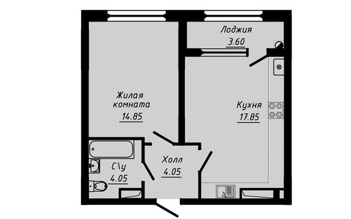 Однокомнатная квартира
